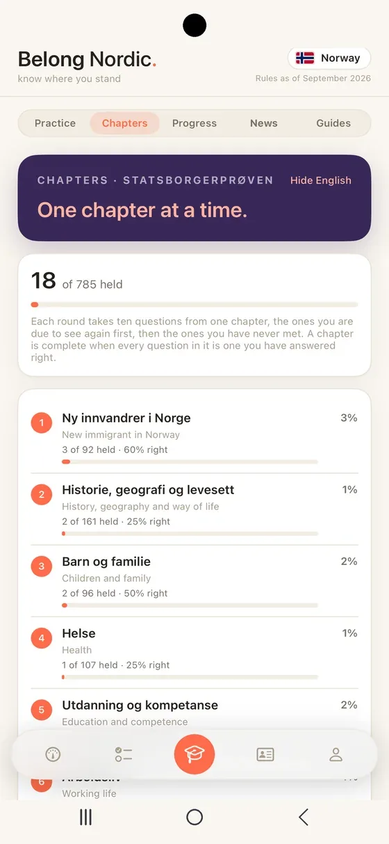 Belong Nordic Chapters on Android