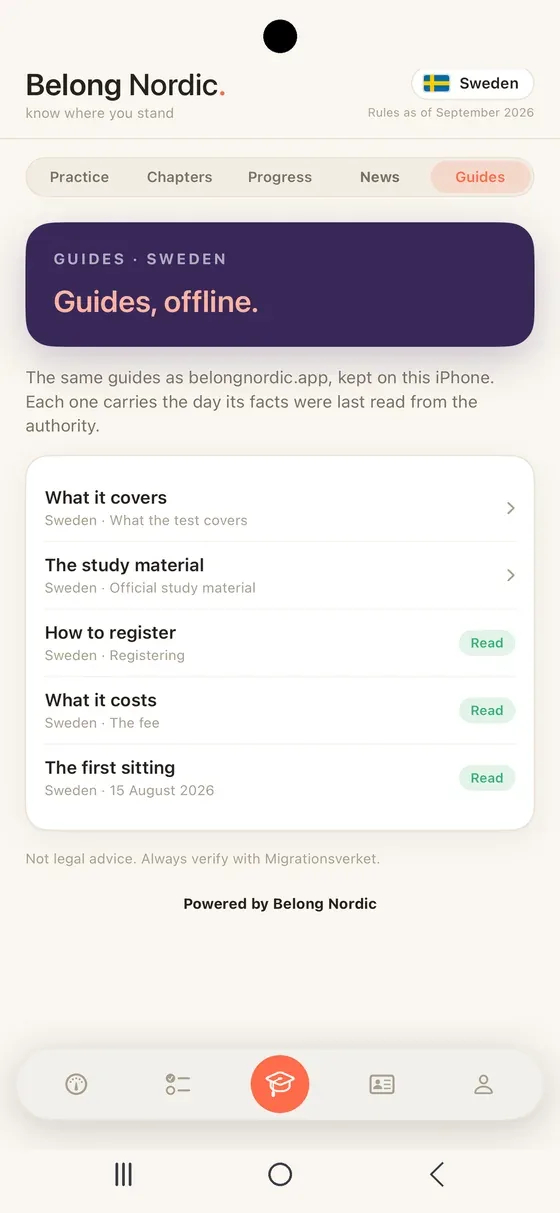 Belong Nordic Guides on Android