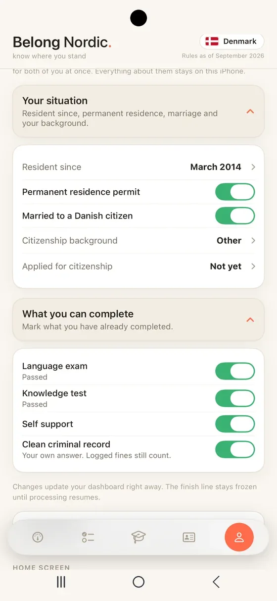 Belong Nordic Your situation on Android