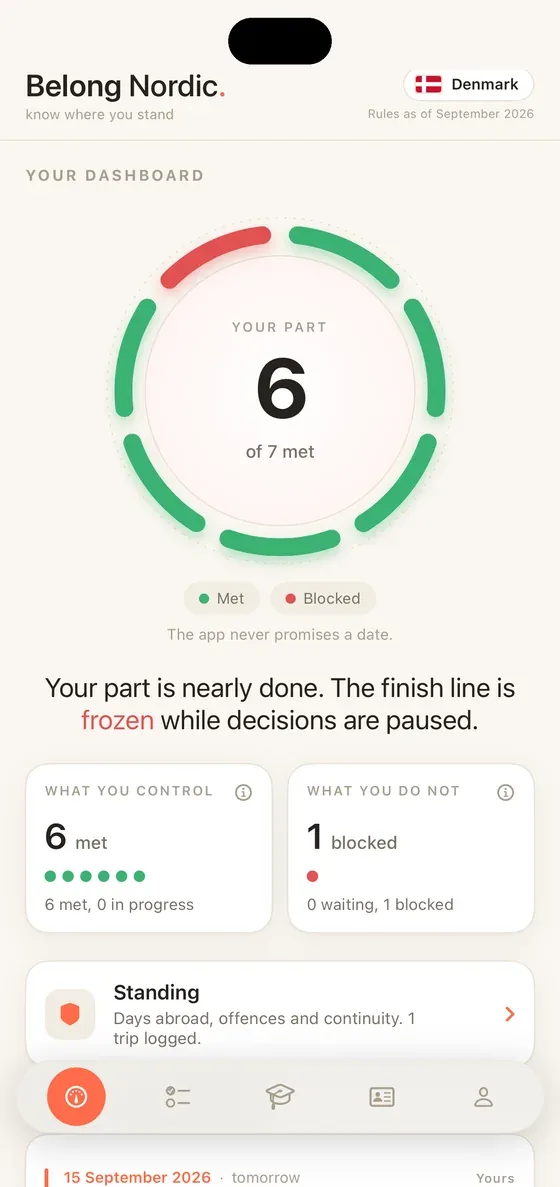 Belong Nordic Dashboard on iPhone