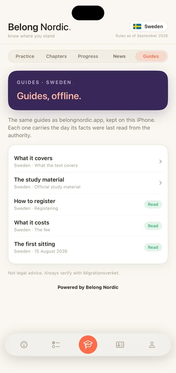 Belong Nordic Guides on iPhone
