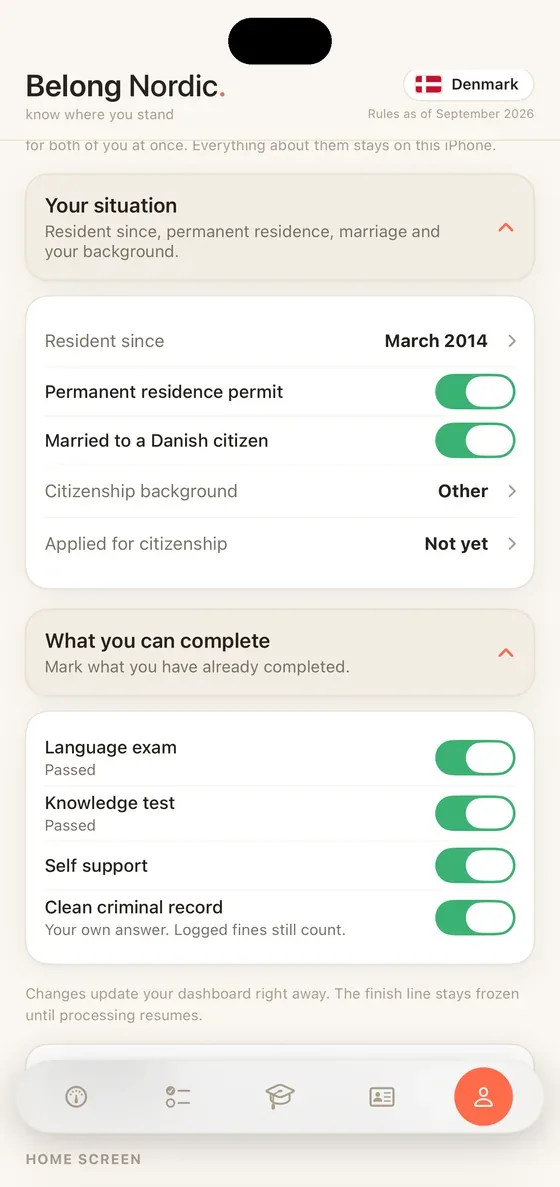 Belong Nordic Your situation on iPhone
