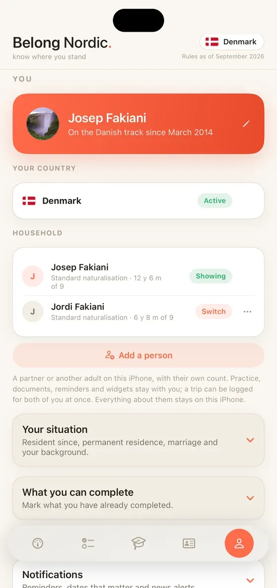 Belong Nordic You on iPhone
